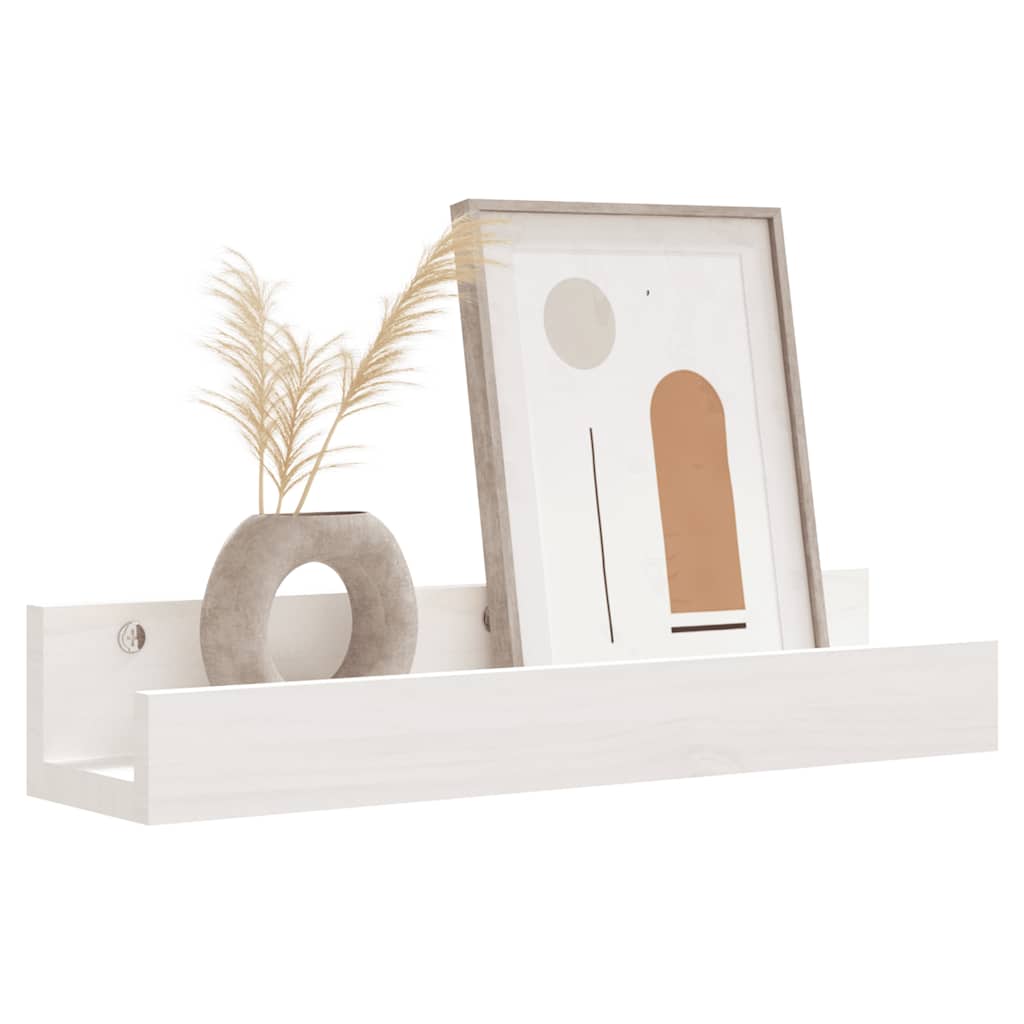 Wandregale 2 Stk. Weiß 50x12x9 cm Massivholz Kiefer