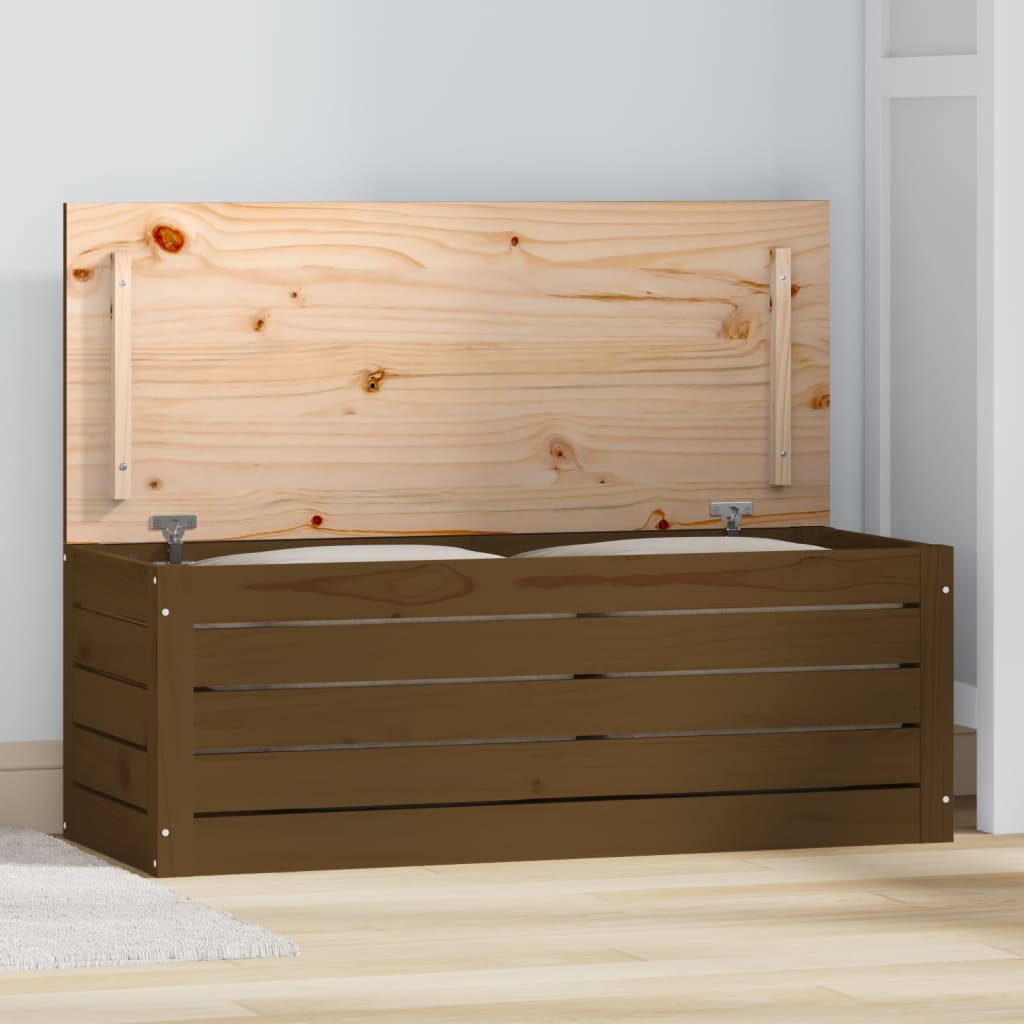 Truhe Honigbraun 89x36,5x33 cm Massivholz Kiefer