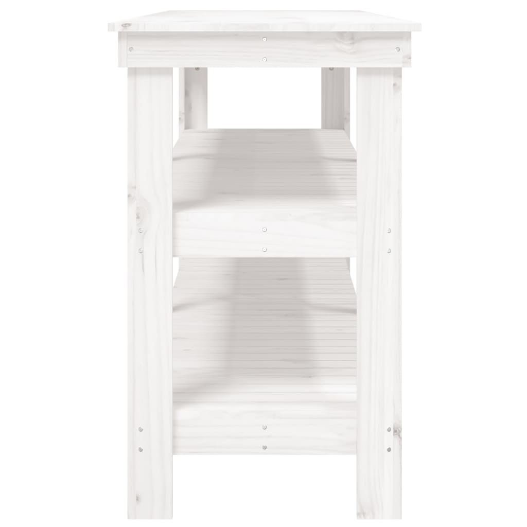 Werkbank Weiß 181x50x80 cm Massivholz Kiefer