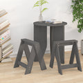 Hocker 2 Stk. Grau 40x40x45 cm Massivholz Kiefer