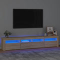 TV-Schrank mit LED-Leuchten Sonoma-Eiche 210x35x40 cm