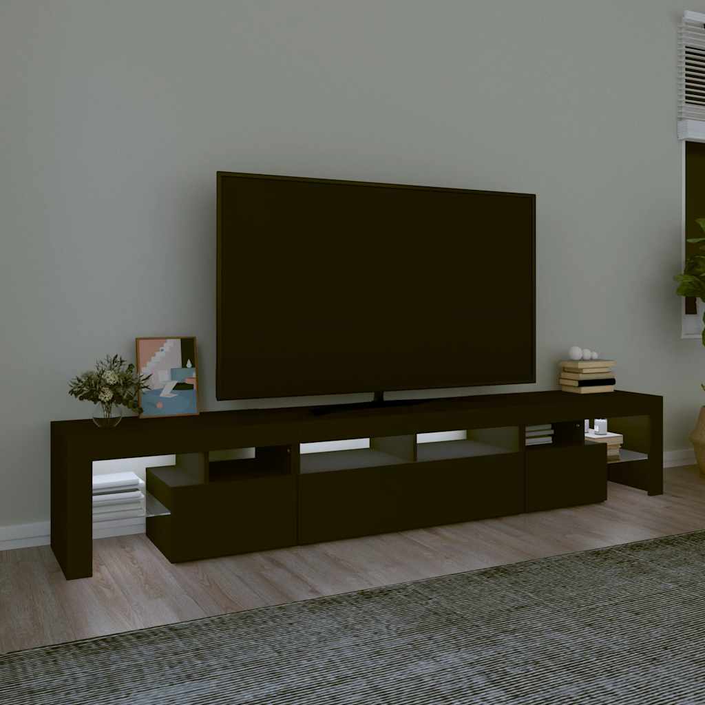 TV-Schrank mit LED-Leuchten Schwarz 230x36,5x40 cm