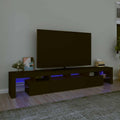 TV-Schrank mit LED-Leuchten Schwarz 230x36,5x40 cm