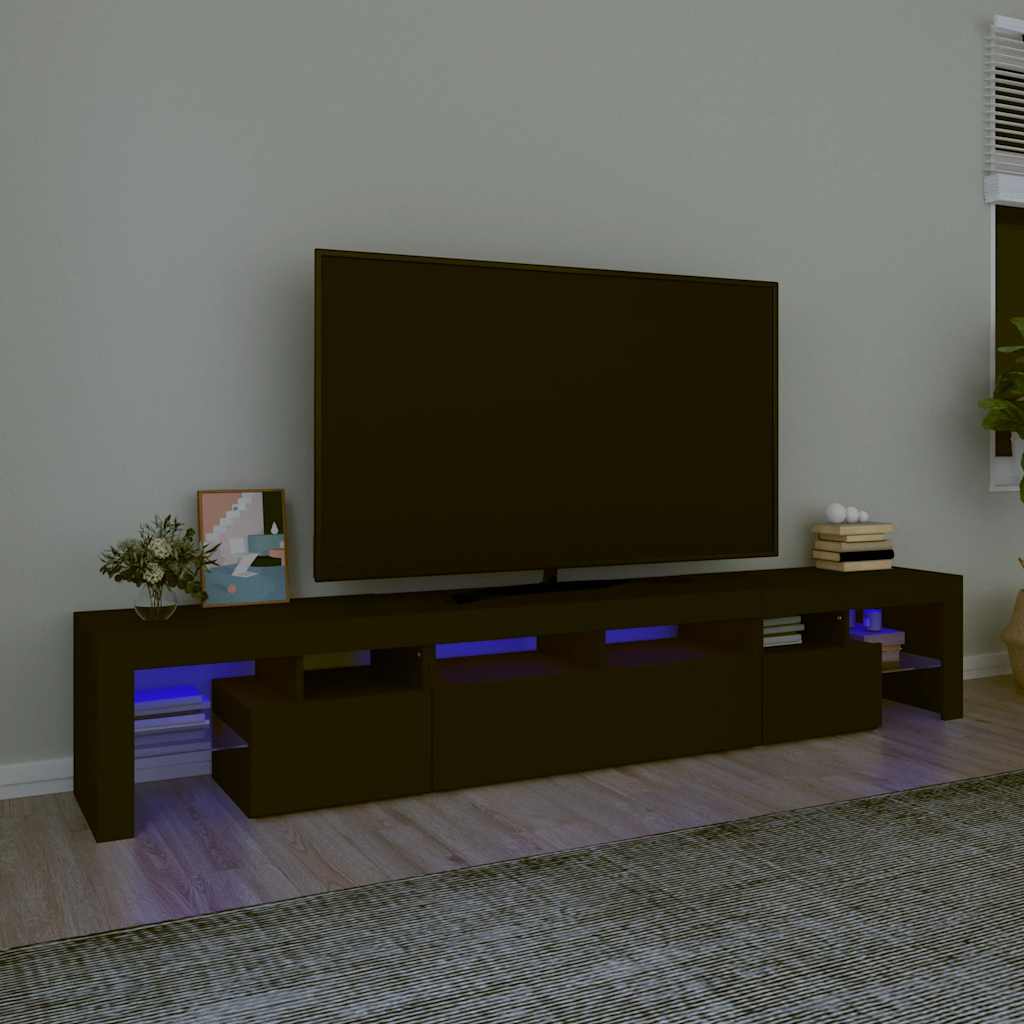 TV-Schrank mit LED-Leuchten Schwarz 230x36,5x40 cm