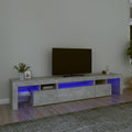 TV-Schrank mit LED-Leuchten Betongrau 215x36,5x40 cm