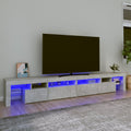 TV-Schrank mit LED-Leuchten Betongrau 260x36,5x40 cm