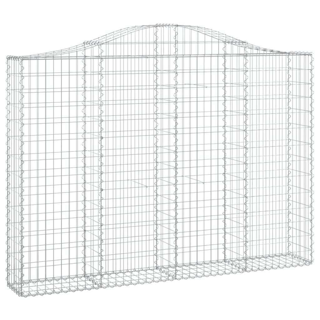 Gabione mit Hochbogen 200x30x140/160 cm Verzinktes Eisen