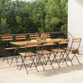 Bistrostühle 8 Stk. Klappbar Massivholz Teak und Stahl