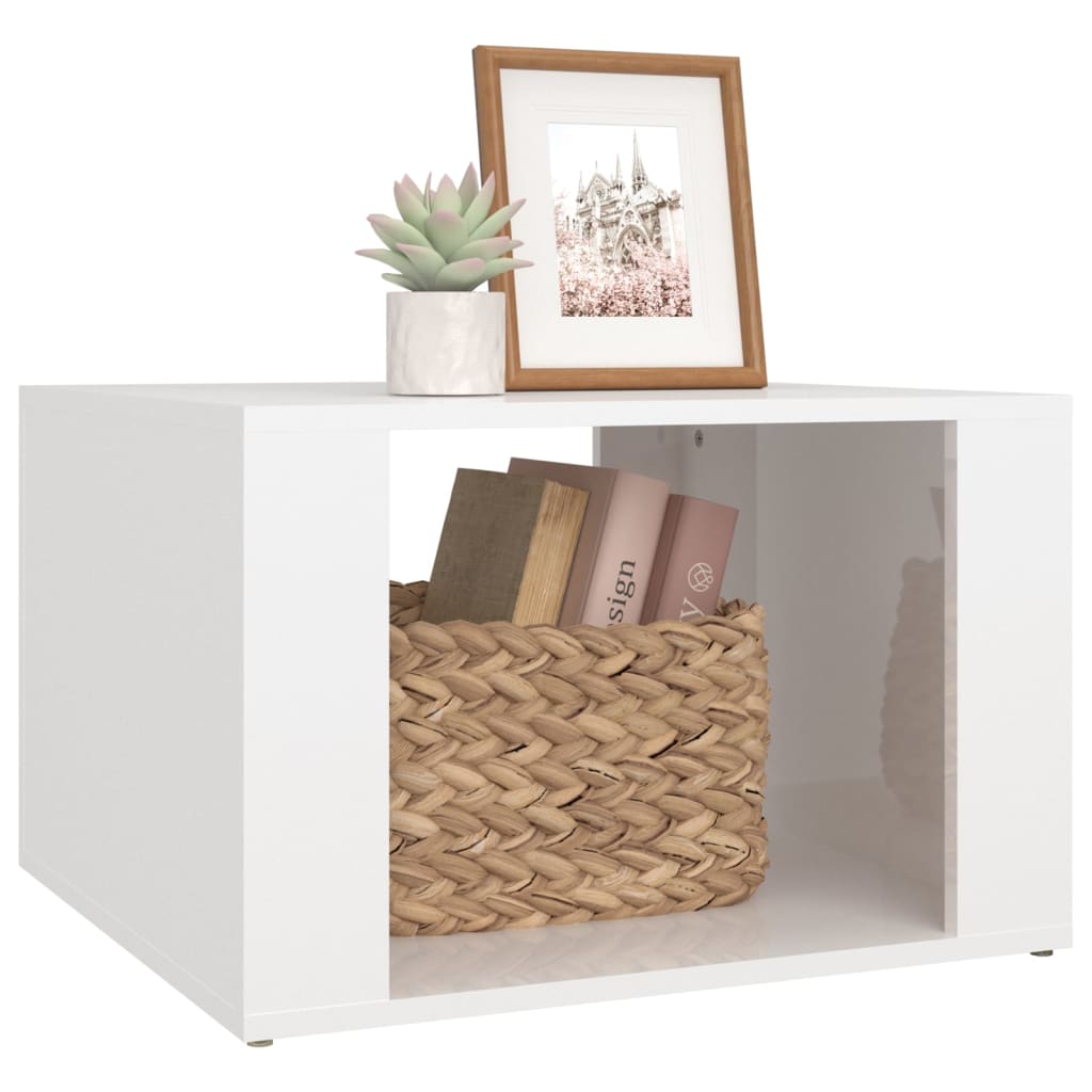 Nachttisch Hochglanz-Weiß 57x55x36 cm Holzwerkstoff