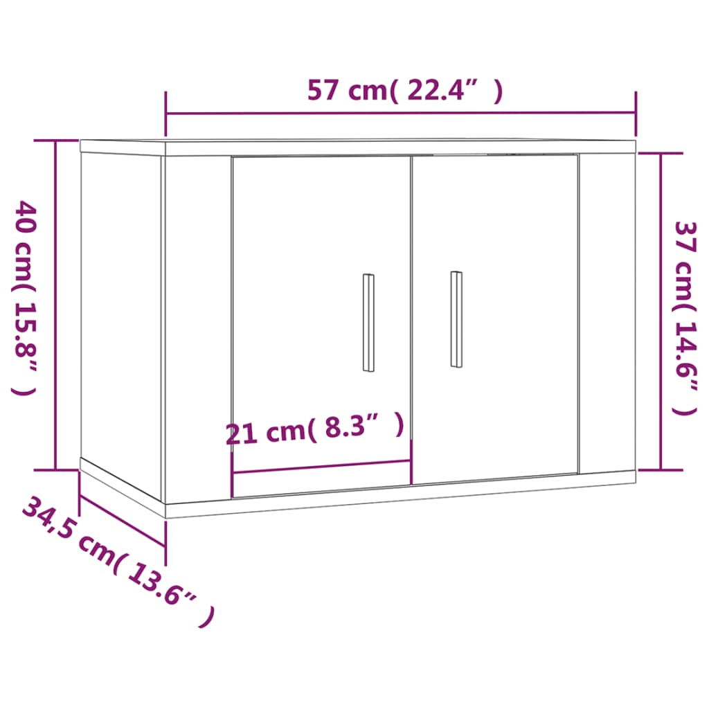 TV-Wandschrank Betongrau 57x34,5x40 cm
