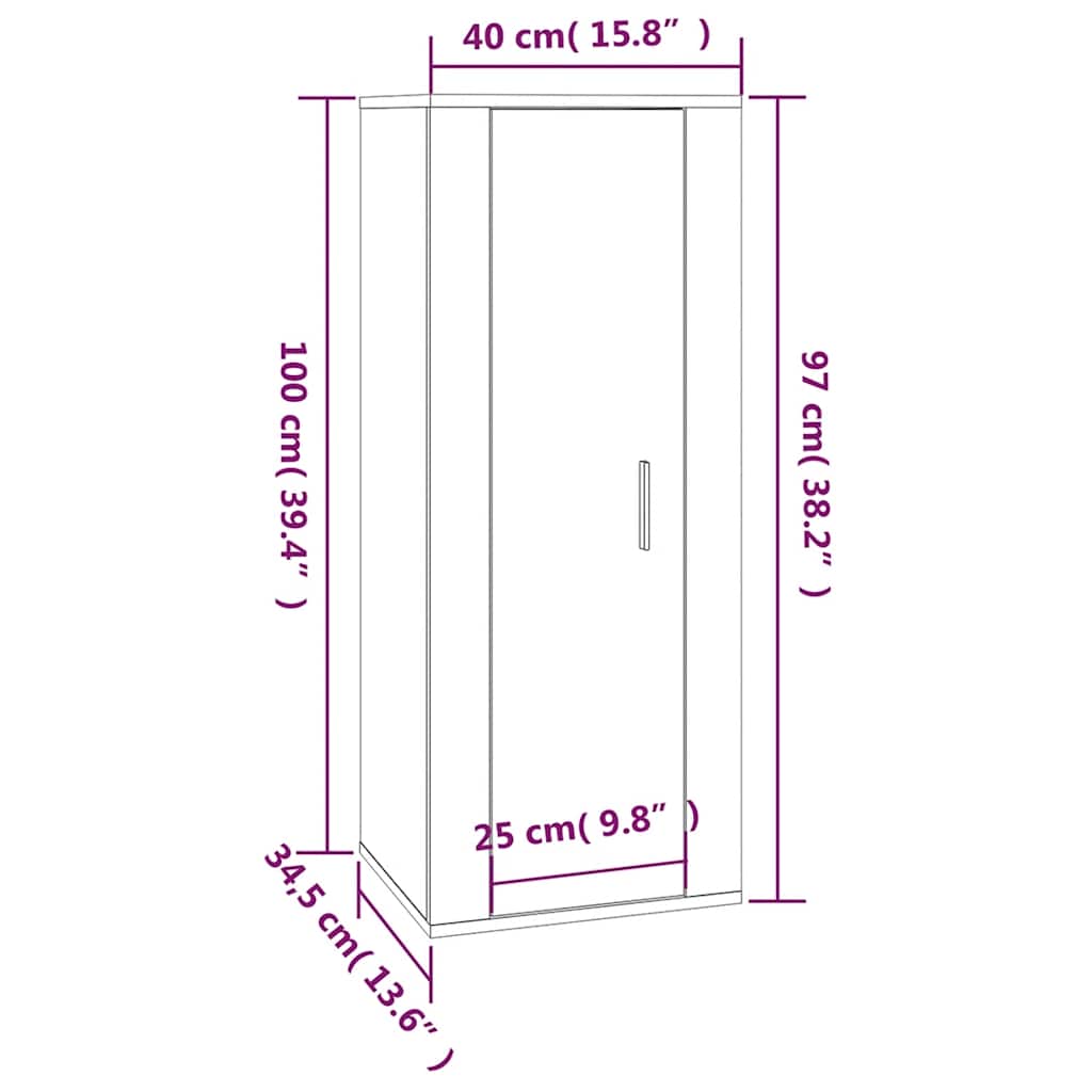TV-Wandschrank Schwarz 40x34,5x100 cm