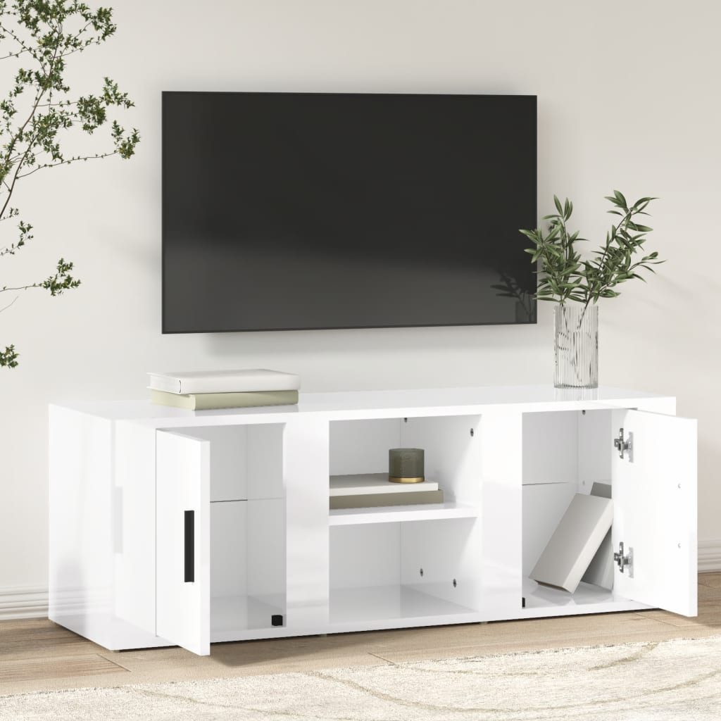 TV-Schrank Hochglanz-Weiß 100x31,5x35 cm Holzwerkstoff