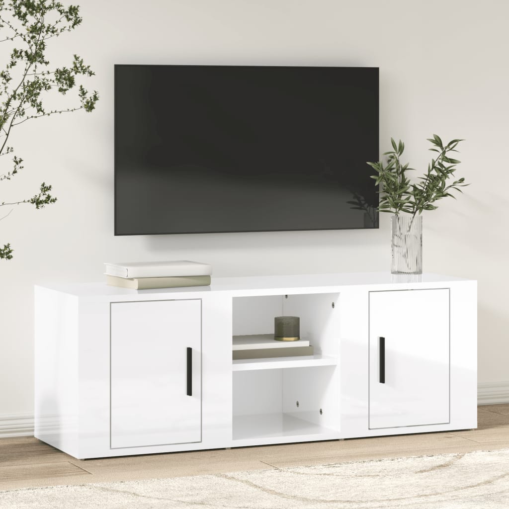 TV-Schrank Hochglanz-Weiß 100x31,5x35 cm Holzwerkstoff