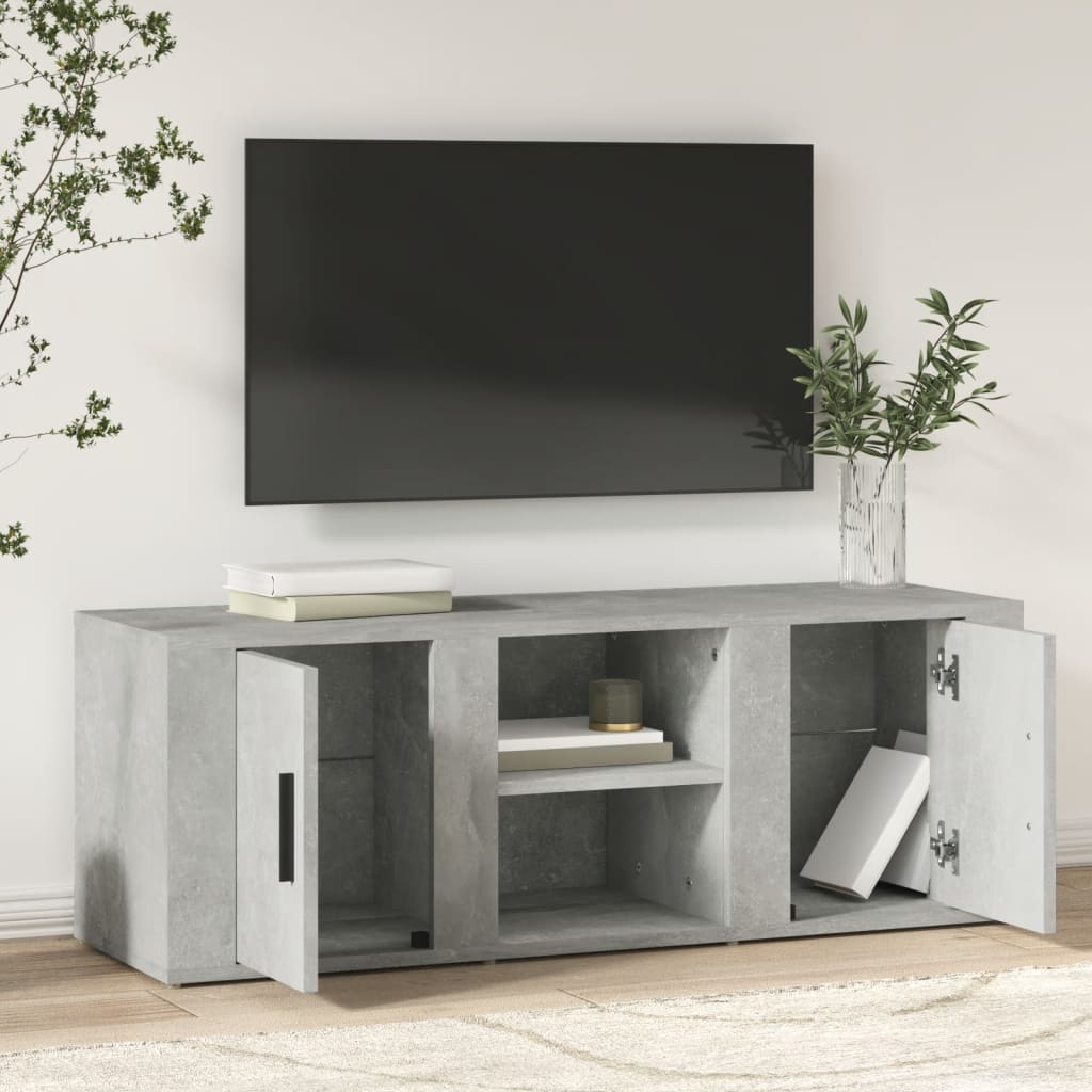 TV-Schrank Betongrau 100x31,5x35 cm Holzwerkstoff