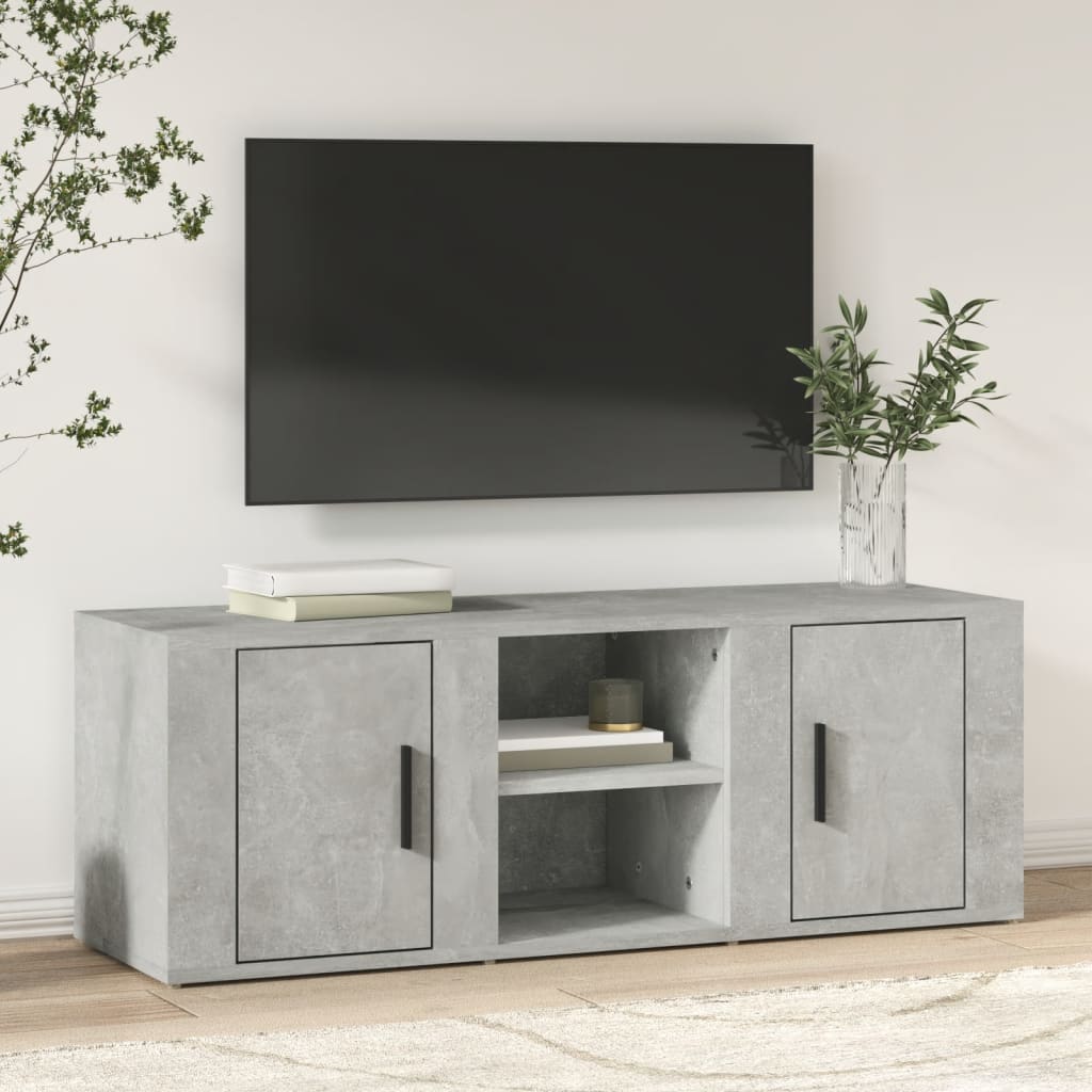 TV-Schrank Betongrau 100x31,5x35 cm Holzwerkstoff