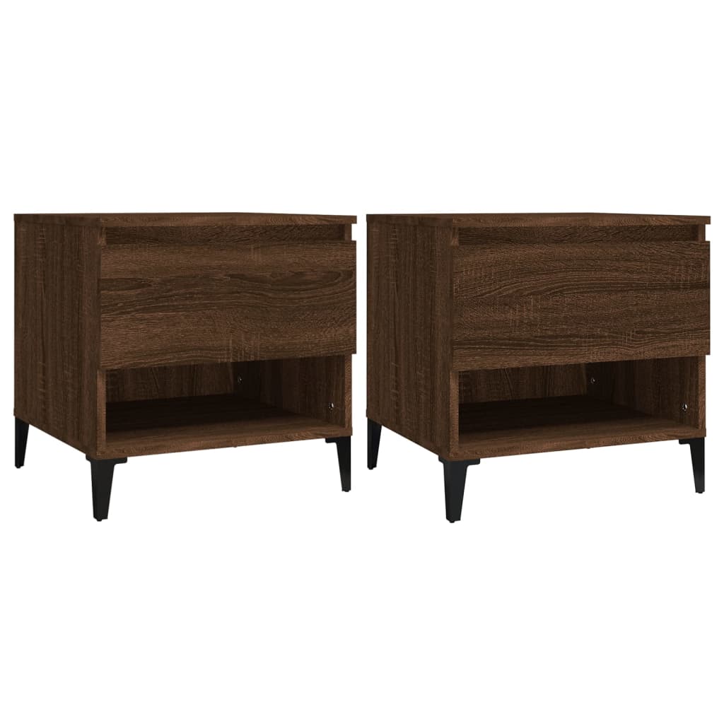 Beistelltische 2 Stk. Braun Eichen-Optik 50x46x50 cm