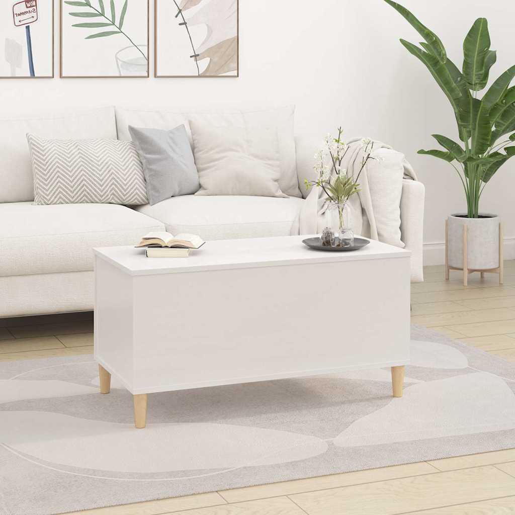 Couchtisch Hochglanz-Weiß 90x44,5x45 cm Holzwerkstoff