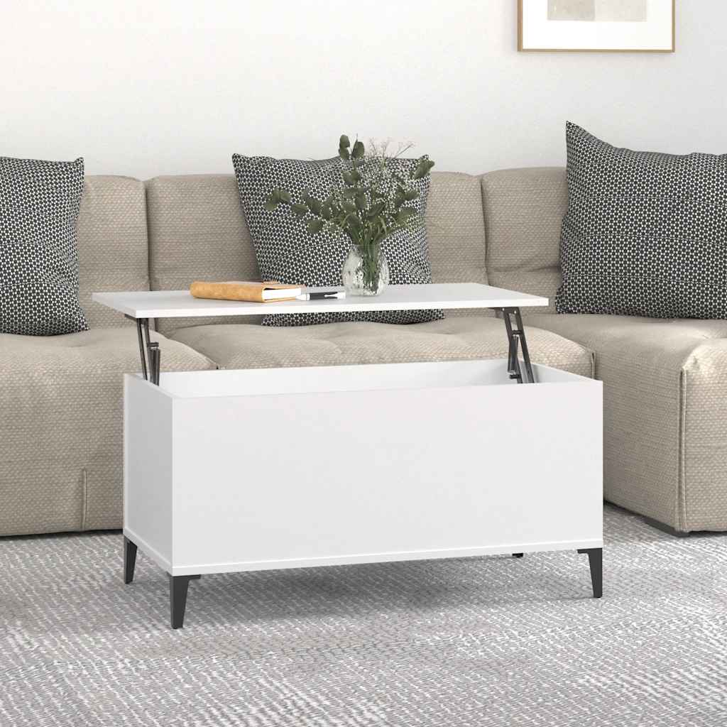 Couchtisch Weiß 90x44,5x45 cm Holzwerkstoff