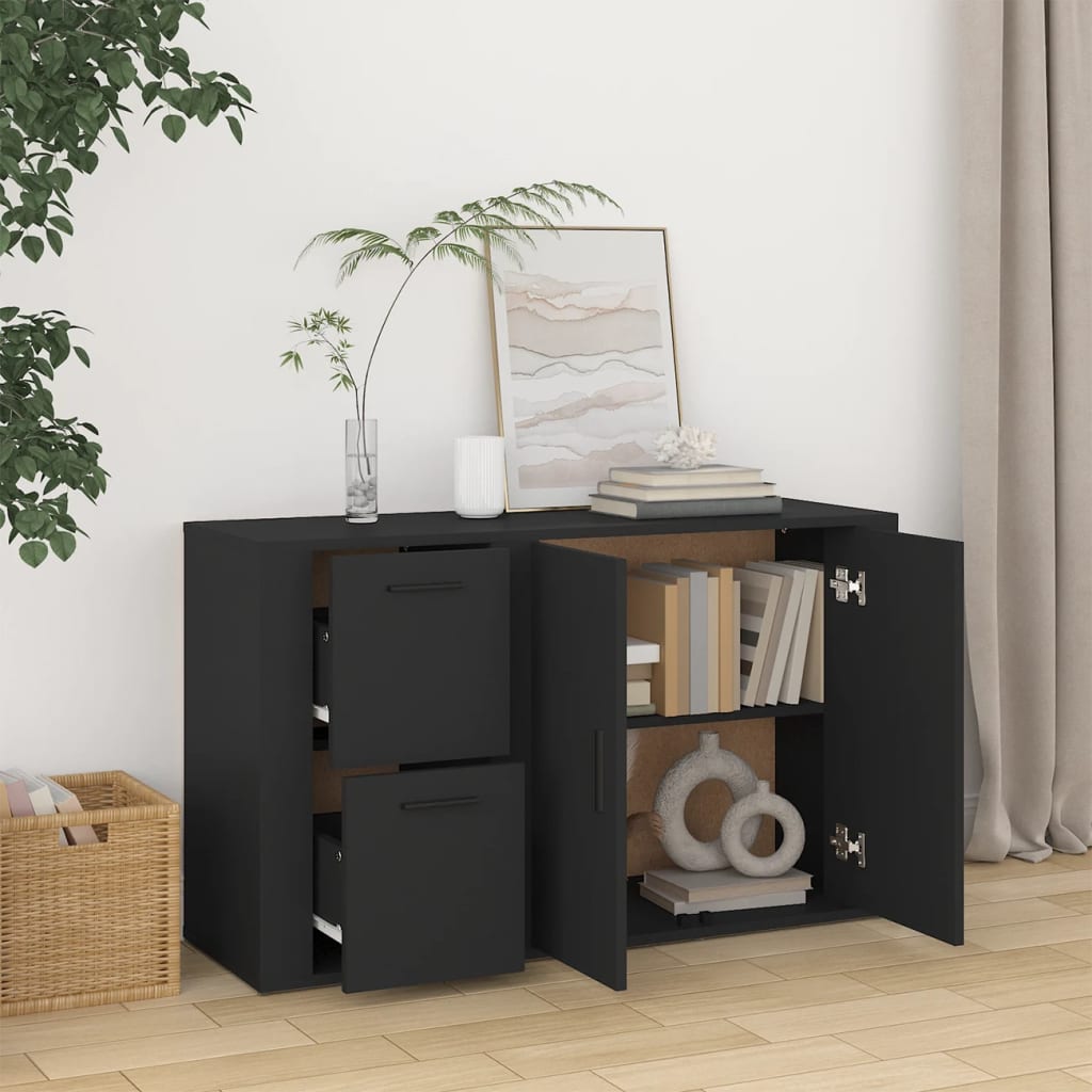 Sideboard Schwarz 100x33x59,5 cm Holzwerkstoff