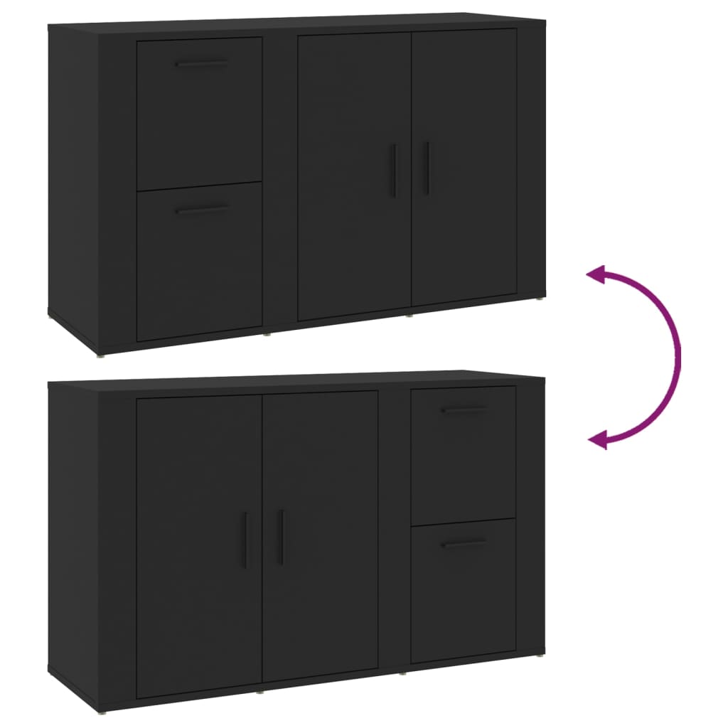 Sideboard Schwarz 100x33x59,5 cm Holzwerkstoff