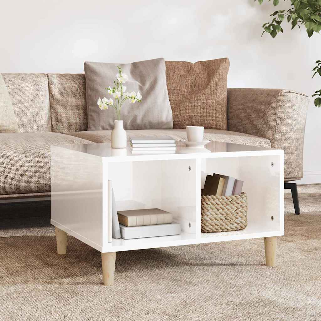 Couchtisch Hochglanz-Weiß 60x50x36,5 cm Holzwerkstoff