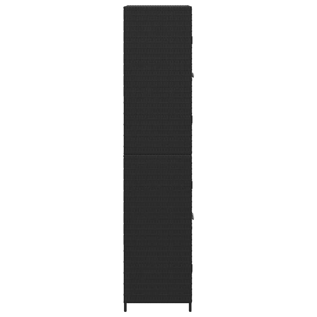 Gartenschrank Schwarz 59x40x180 cm Poly Rattan