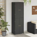 Gartenschrank Schwarz 59x40x180 cm Poly Rattan