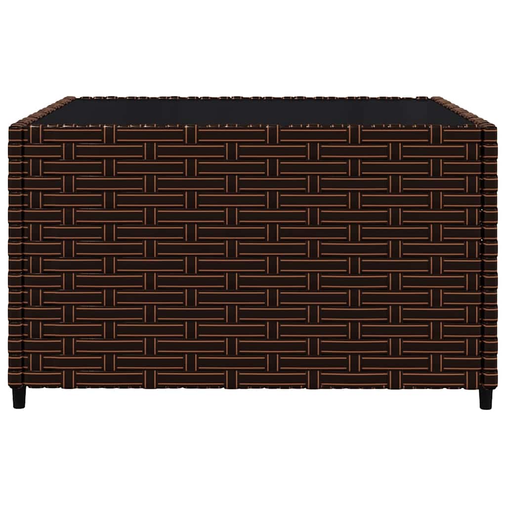 3-tlg. Garten-Lounge-Set mit Kissen Braun Poly Rattan