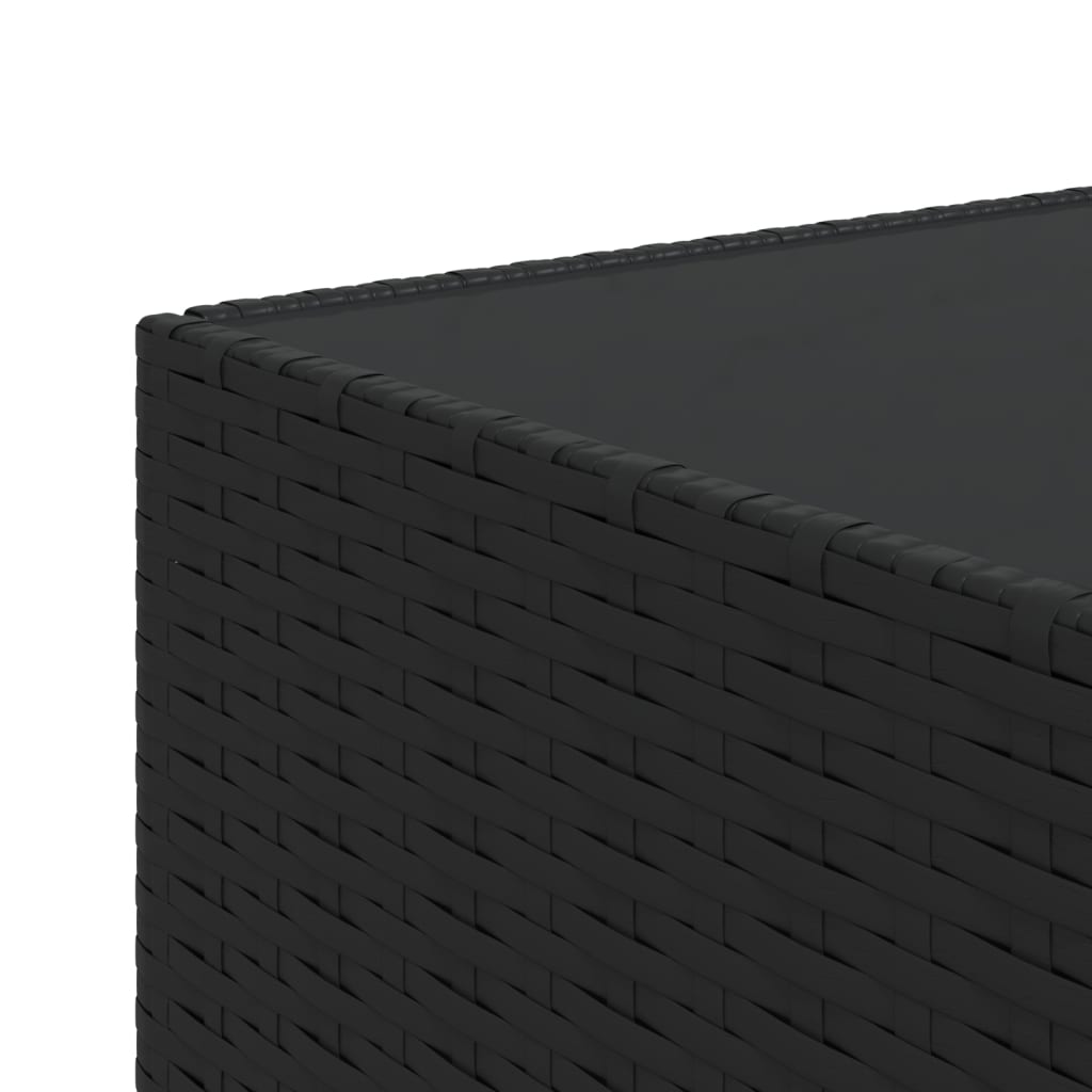 Garten-Couchtisch Quadratisch Schwarz 50x50x30 cm Poly Rattan