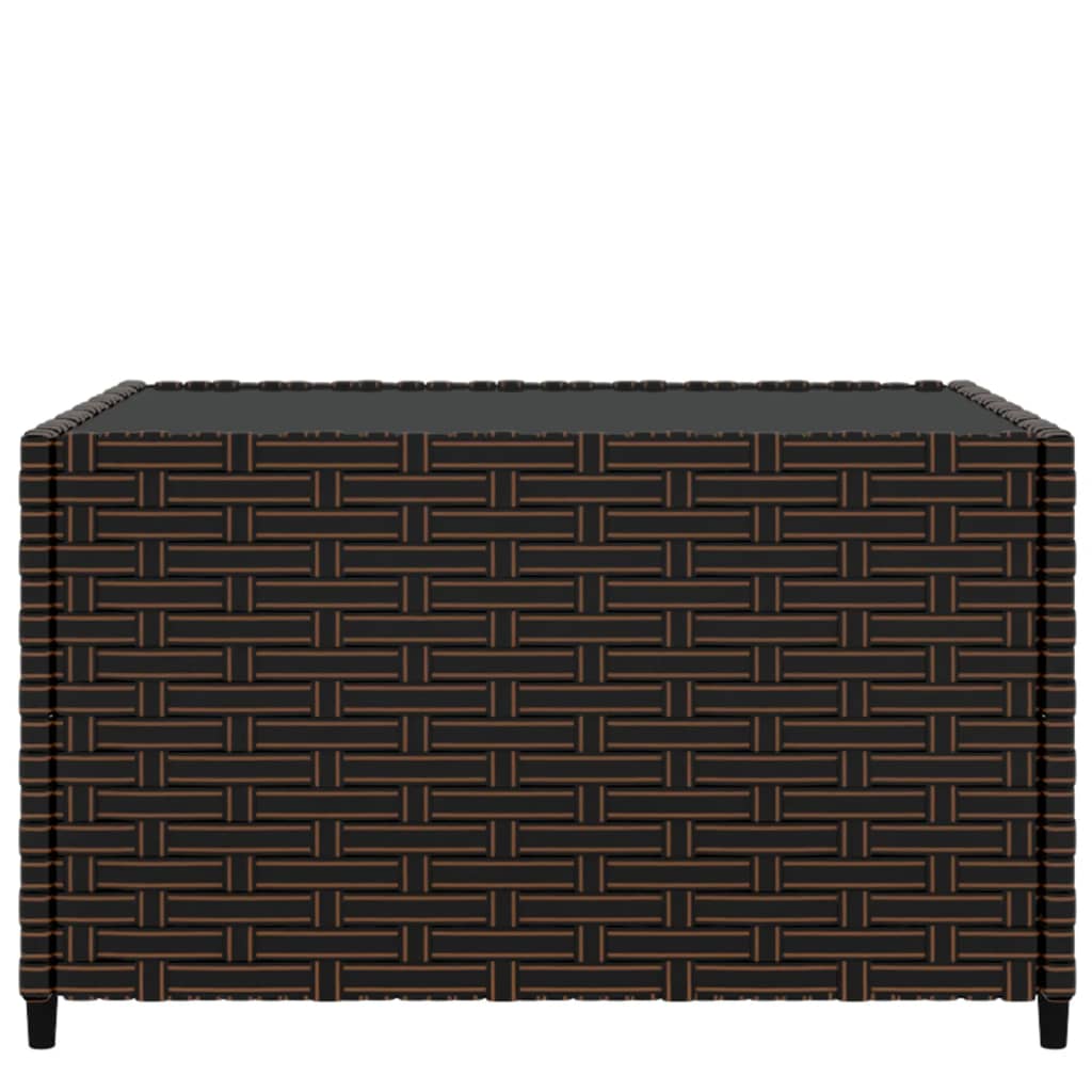 Garten-Couchtisch Quadratisch Braun 50x50x30 cm Poly Rattan
