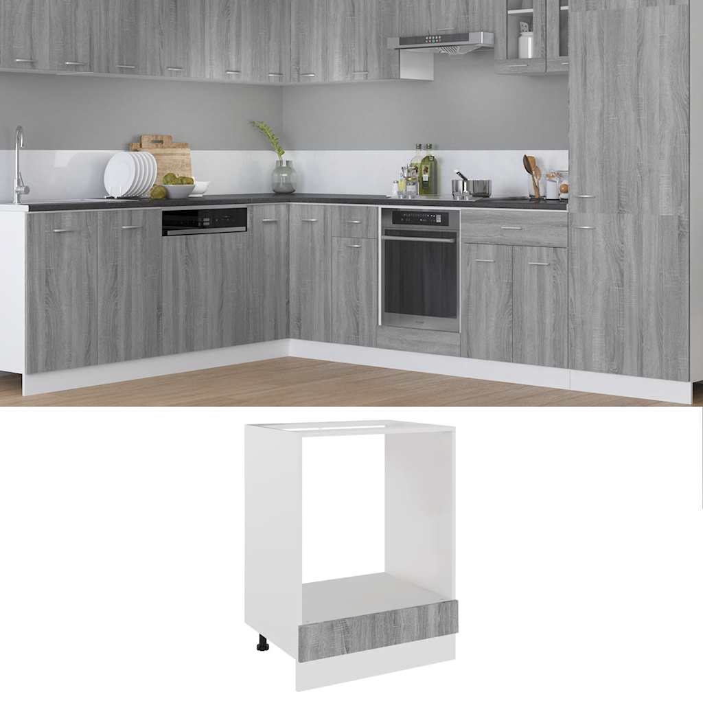 Herdumbauschrank Lyon Grau Sonoma 60x46x81,5 cm Holzwerkstoff