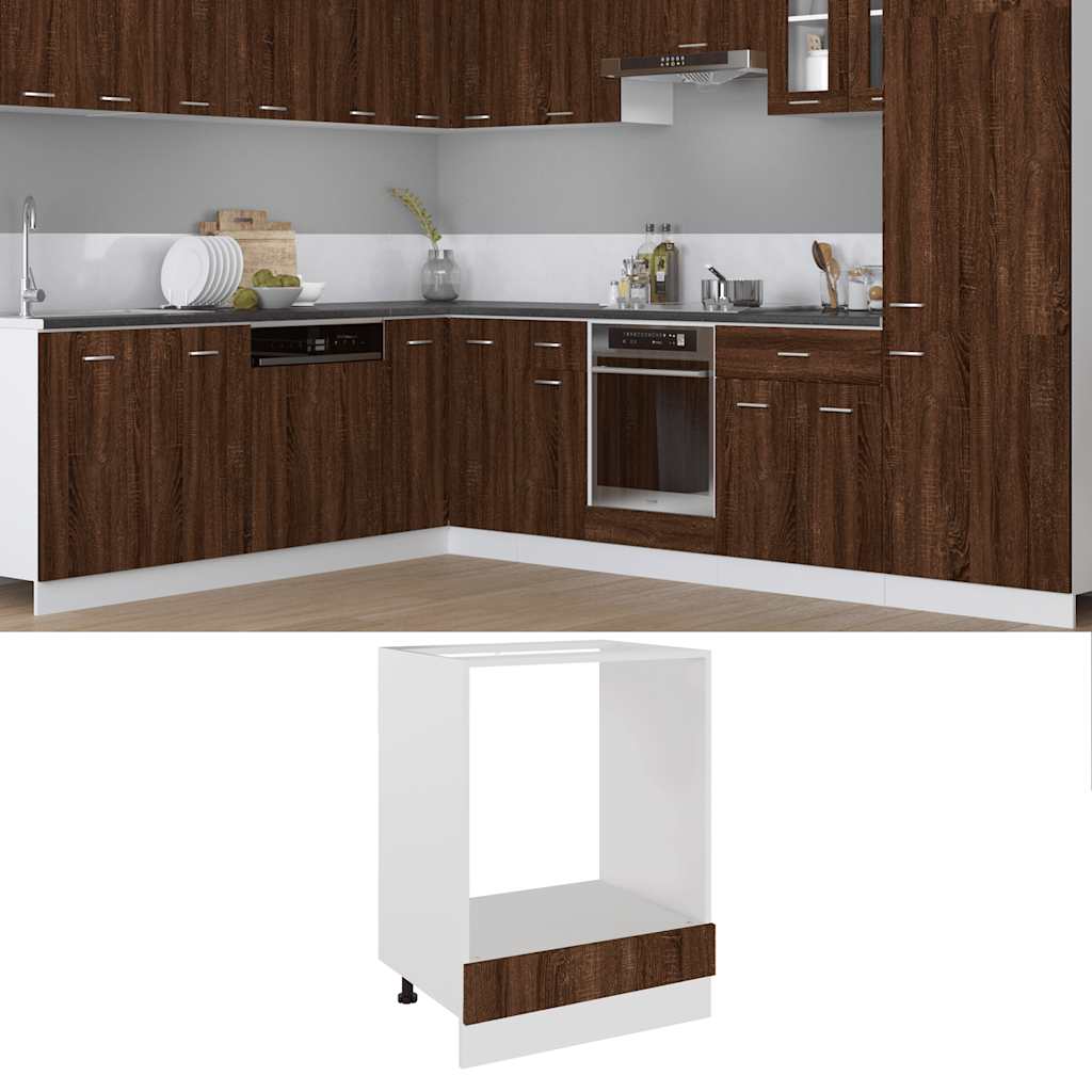 Herdumbauschrank Lyon Braun Eichen-Optik 60x46x81,5 cm Holzwerkstoff