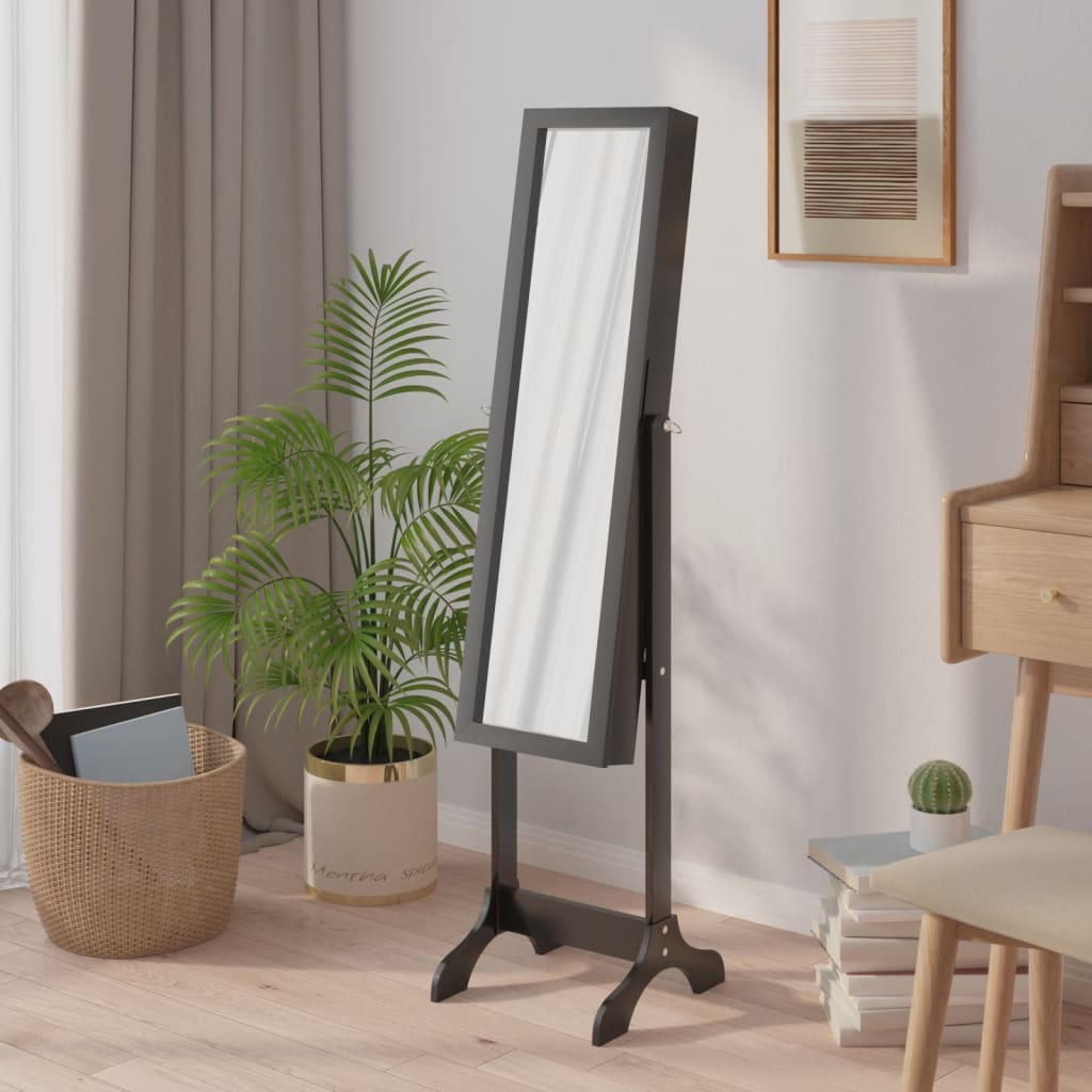 Standspiegel Schwarz 34x37x146 cm