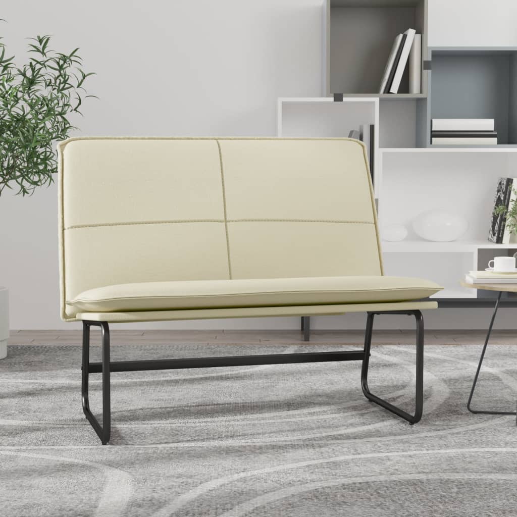 Sitzbank Creme 100x75x76 cm Kunstleder