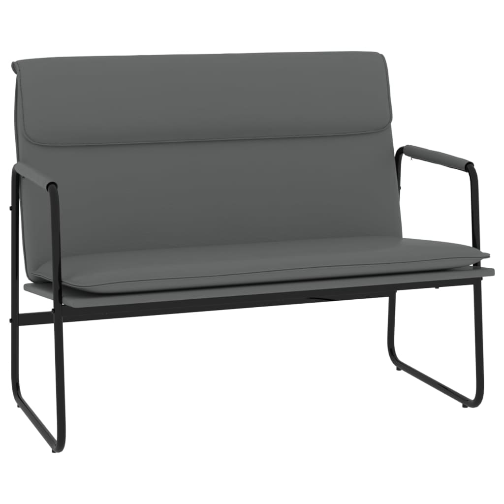 Sitzbank Grau 100x64x80 cm Kunstleder