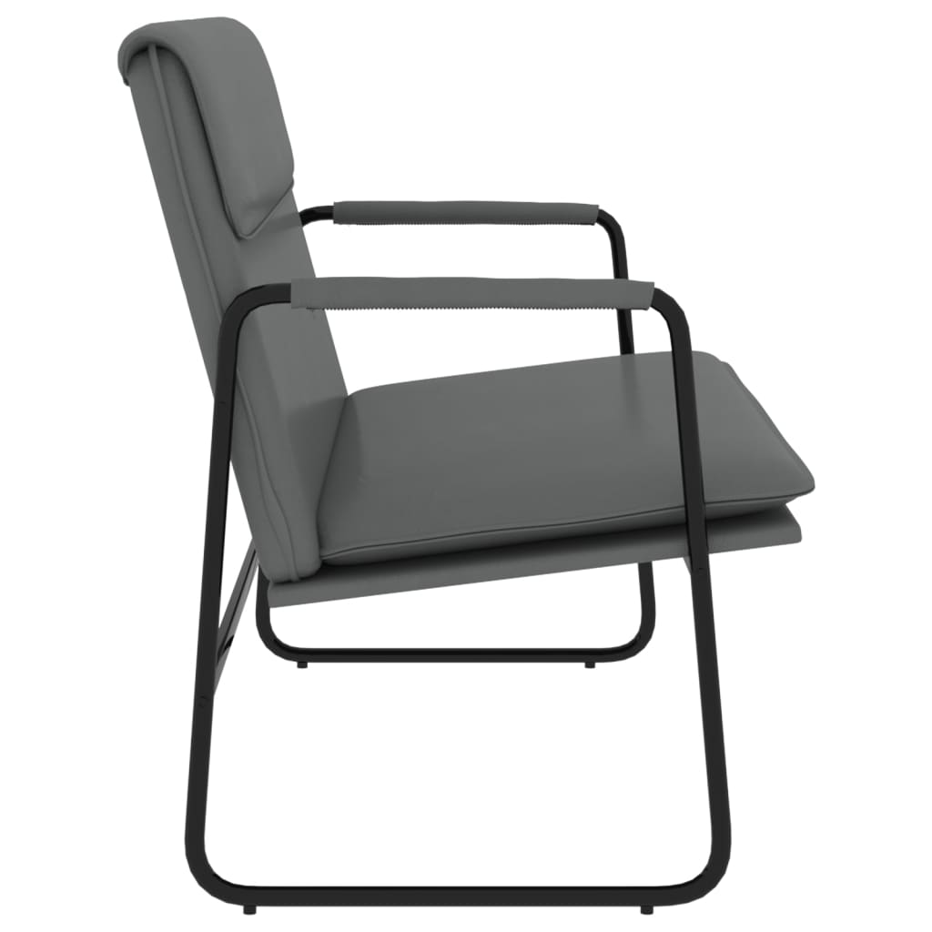 Sitzbank Grau 100x64x80 cm Kunstleder