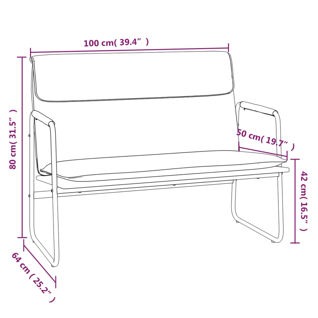 Sitzbank Cappuccino-Braun 100x64x80 cm Kunstleder
