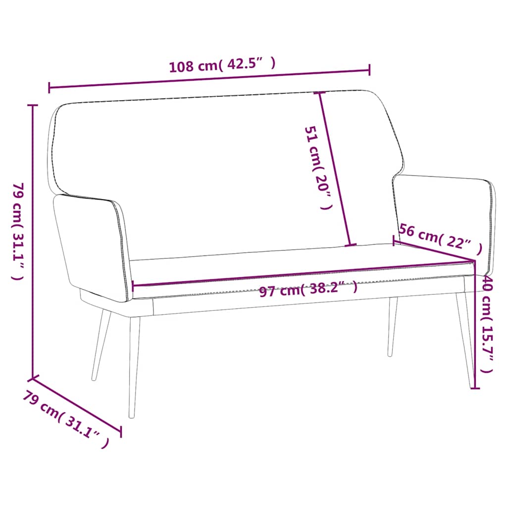 Sitzbank Dunkelgrün 108x79x79 cm Samt