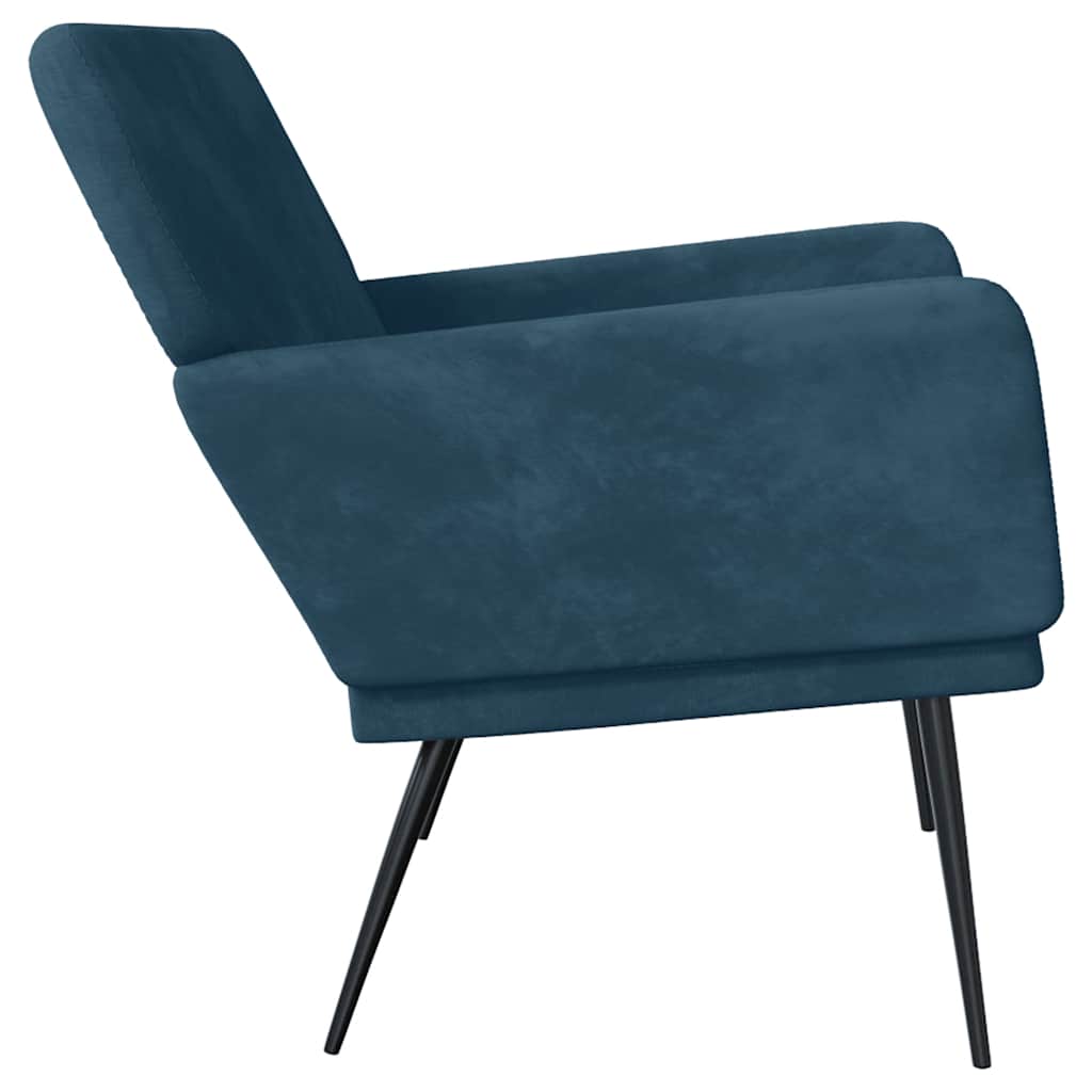 Sitzbank Blau 108x79x79 cm Samt