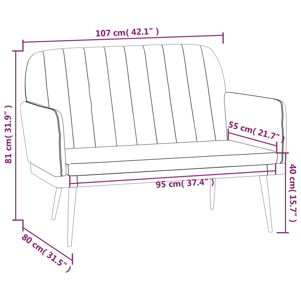 Sitzbank Weinrot 107x80x81 cm Kunstleder