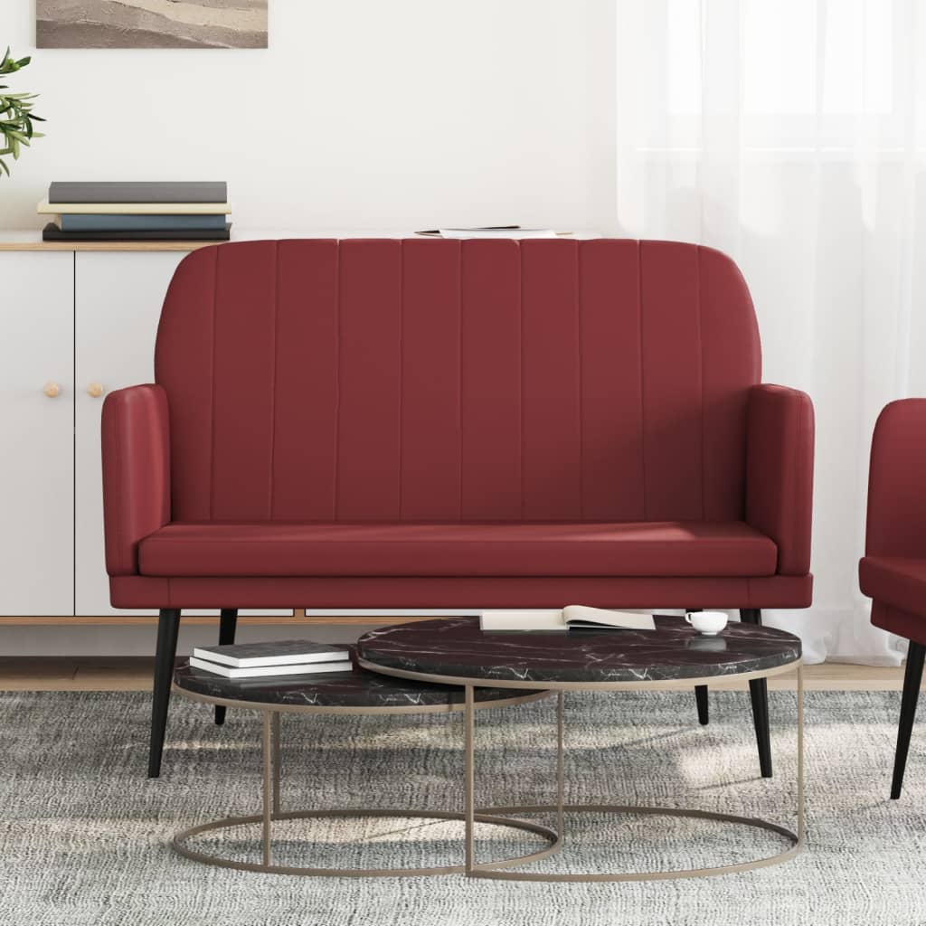 Sitzbank Weinrot 107x80x81 cm Kunstleder