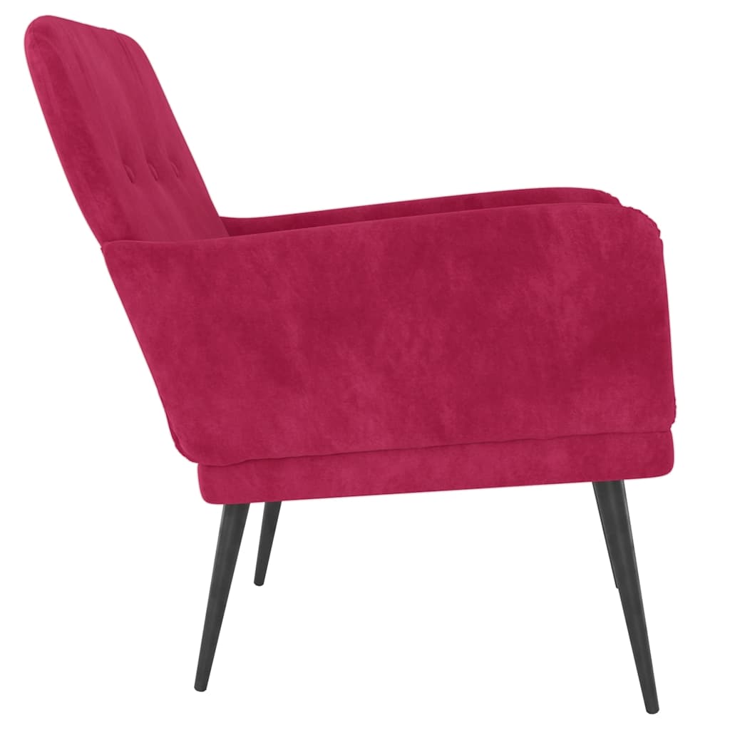 Sessel Weinrot 62x79x79 cm Samt