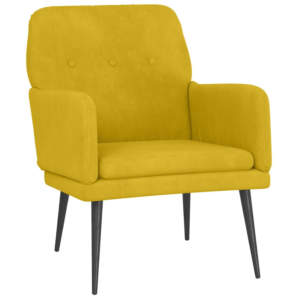 Sessel Gelb 62x79x79 cm Samt