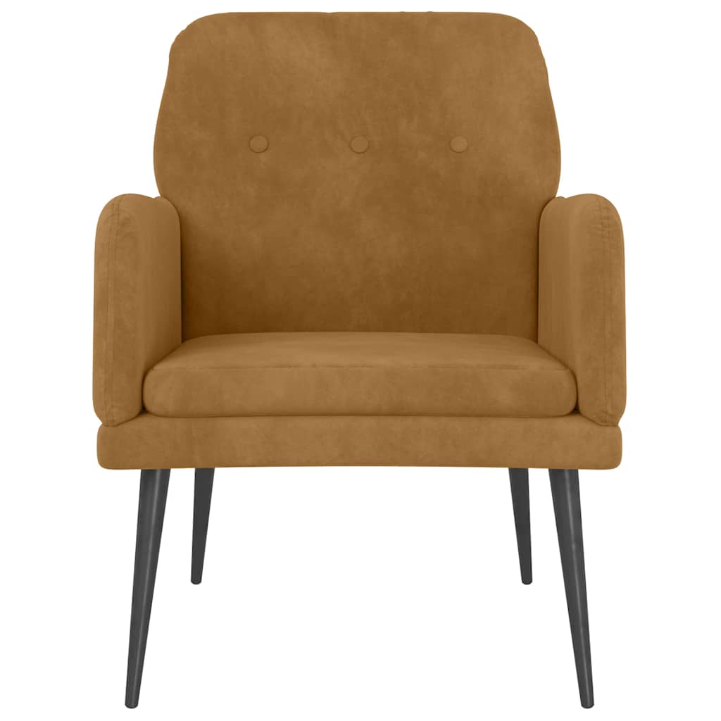 Sessel Braun 62x79x79 cm Samt