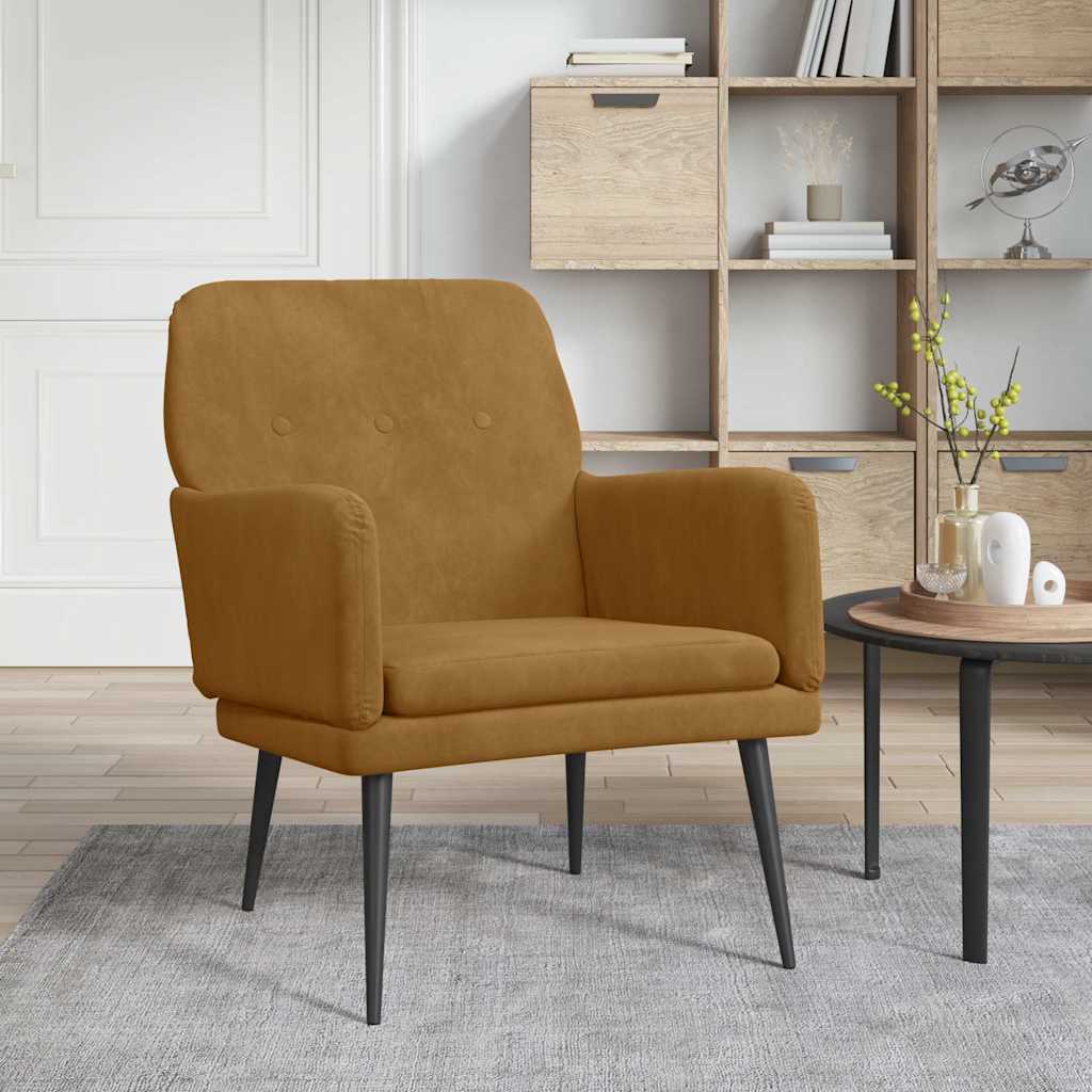 Sessel Braun 62x79x79 cm Samt