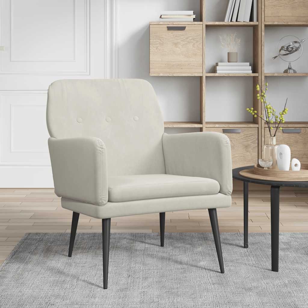 Sessel Creme 62x79x79 cm Samt