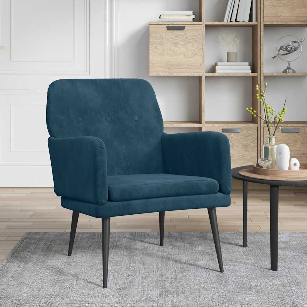 Sessel Blau 62x79x79 cm Samt