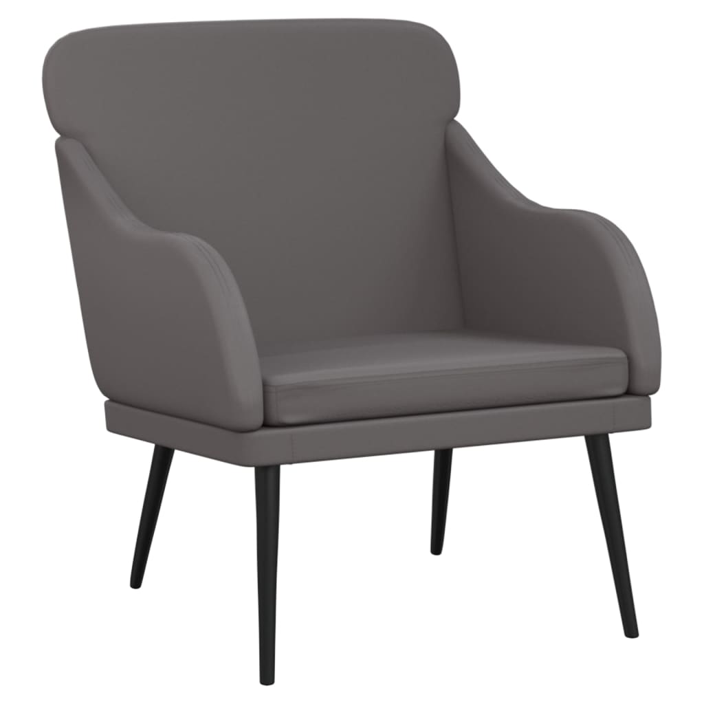 Sessel Grau 63x76x80 cm Kunstleder