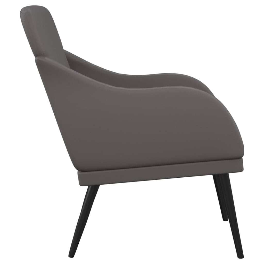 Sessel Grau 63x76x80 cm Kunstleder