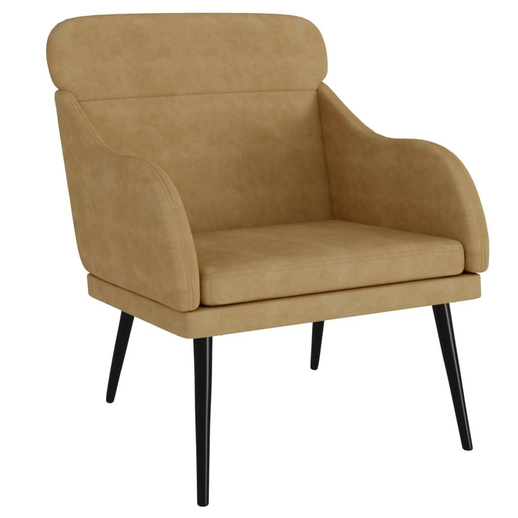 Sessel Braun 63x76x80 cm Samt